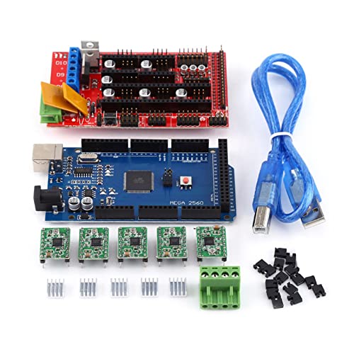 Ramps Board Kit Ramps Controller 17×15×4 Drucker Ramps.4 Controller Board für A4988 mit Kühlkörper USB Calbe Jumper Kit A4988 Treiber A4988 Stepper von Sunisfa
