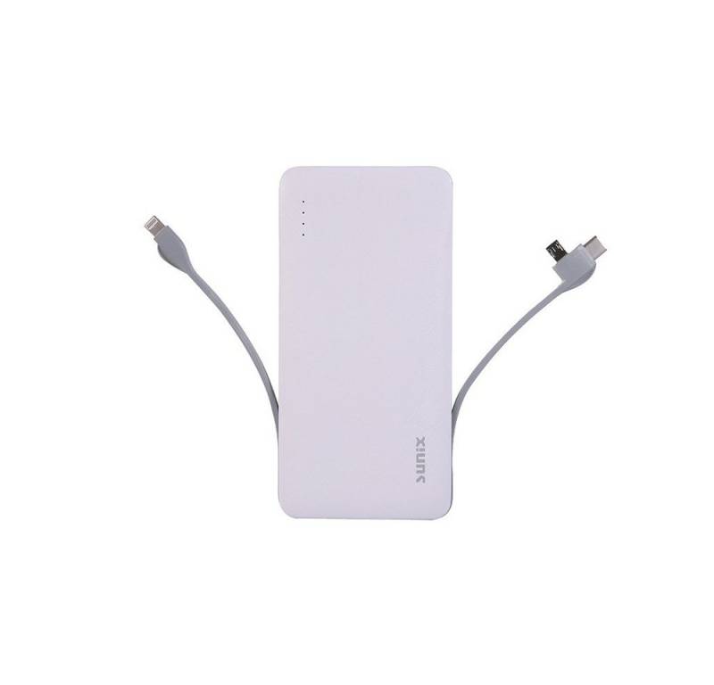 Sunix 12000mAh Quick Charge Slim Power Bank Schnell-Ladegerät 3in1 Ladekabel Powerbank von Sunix
