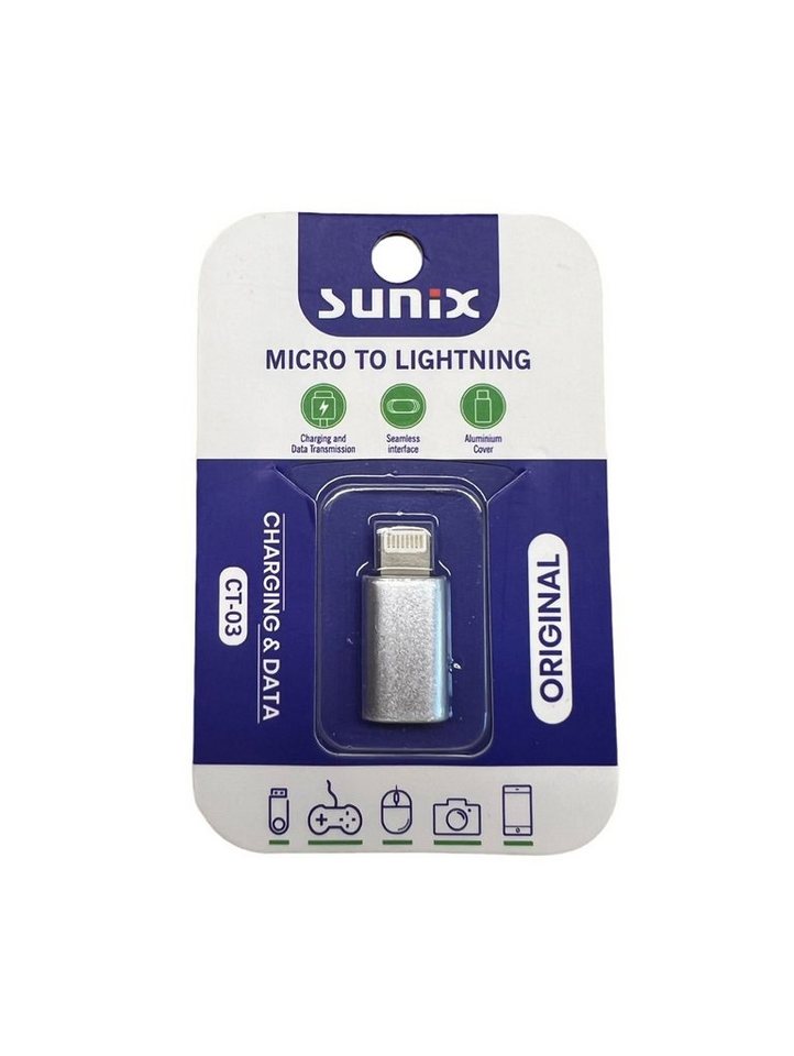 Sunix Adapter Micro-USB Buchse auf iPhone wandelt Micro-USB zu iPhone Silber USB-Adapter Sunix Adapter Micro-USB Buchse auf iPhone wandelt Micro-USB zu iPhone Silber USB-Adapter von Sunix