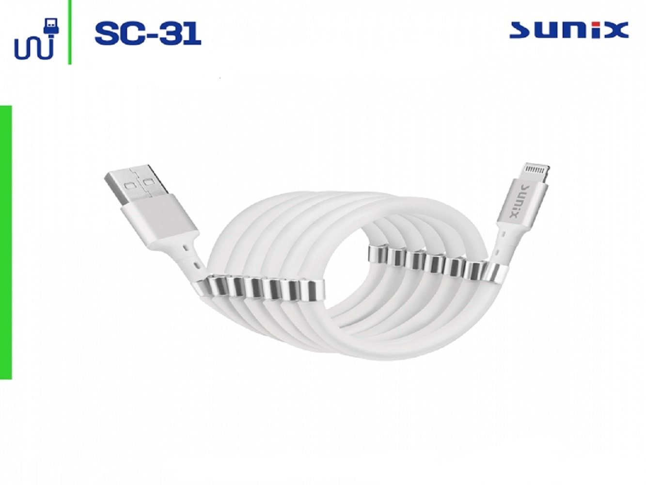 Sunix Selbstorganisierende magnetischer Lightning USB Kabel 1m Fast Charging USB-Kabel, Lightning von Sunix