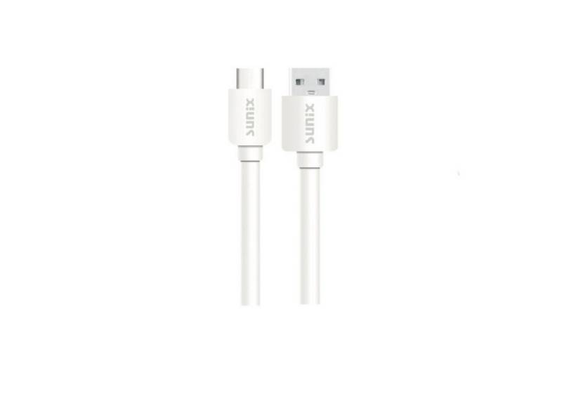 Sunix Sunix 1,2m Ladekabel Typ-C Anschluss Ladegerät Daten Transfer USB Weiß USB-Kabel, USB-C von Sunix