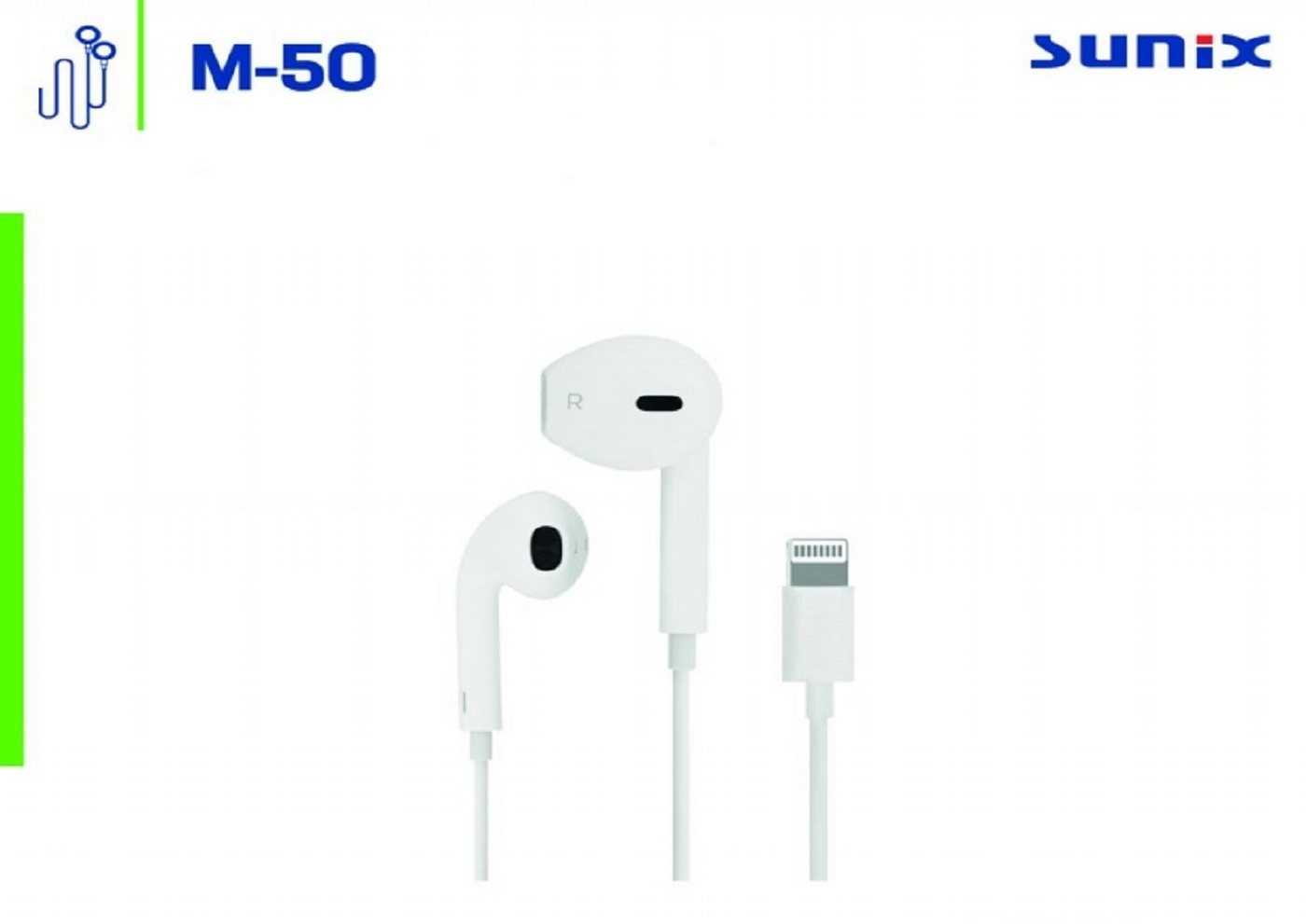 Sunix Sunix In-Ear Stereo Sound Kopfhörer Mikrofon Lightning Weiß In-Ear-Kopfhörer von Sunix