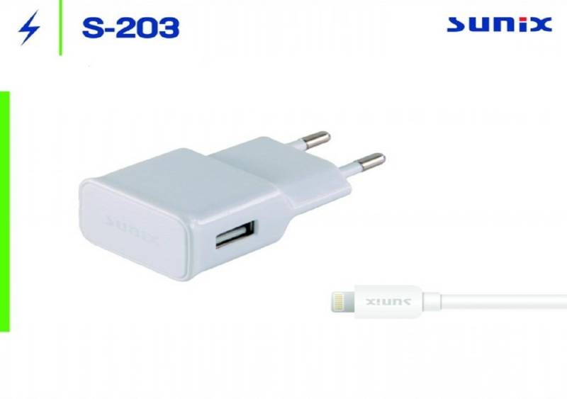 Sunix Sunix Netzteil Ladegerät Lightning Tragbares Reiseladegerät 1,2m Weiß Handy-Netzteile von Sunix
