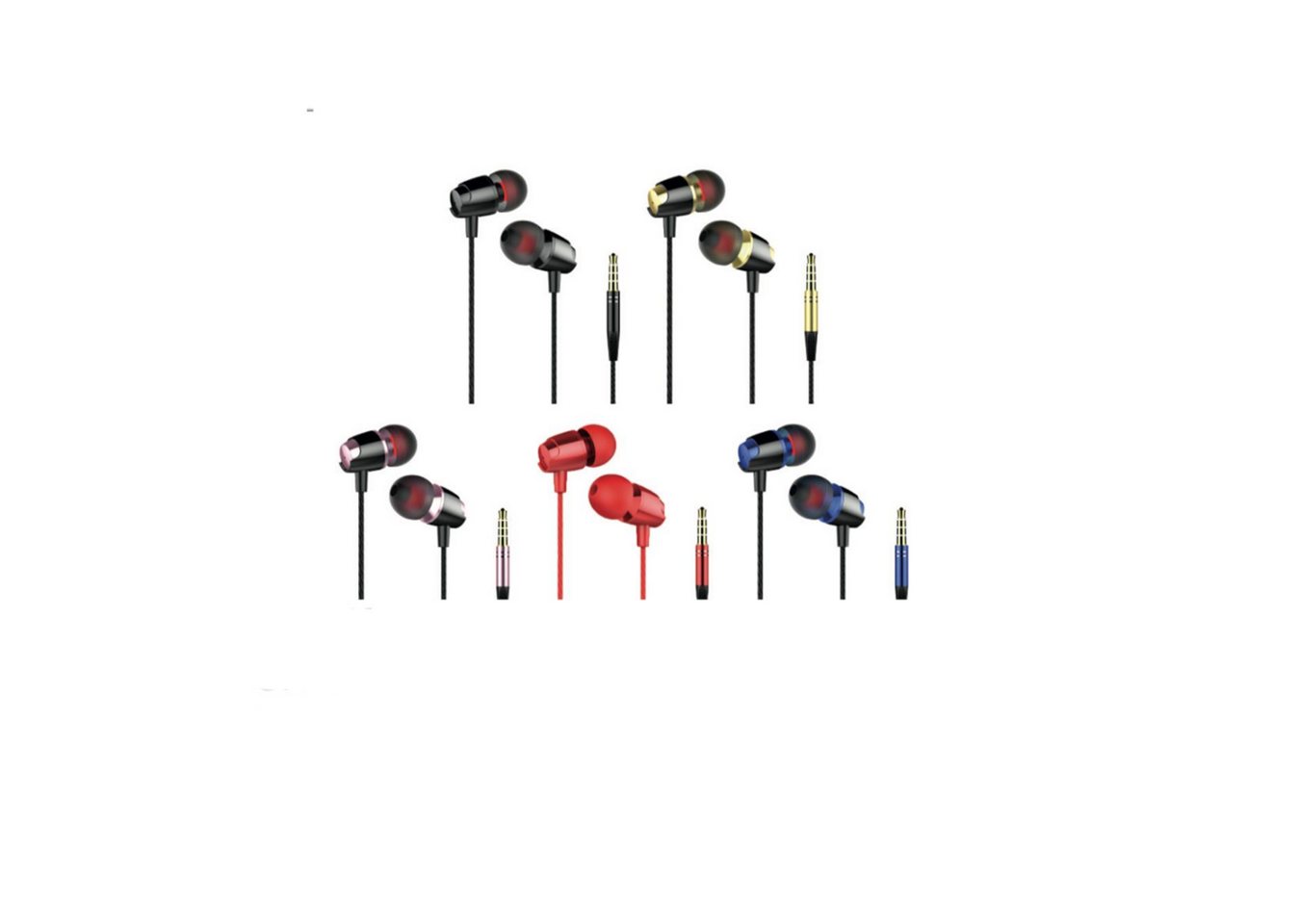 Sunix Sunix Ohrhörer Stereo Kopfhörer In-Ear Headset 3,5 mm AUX Anschluss In-Ear-Kopfhörer von Sunix