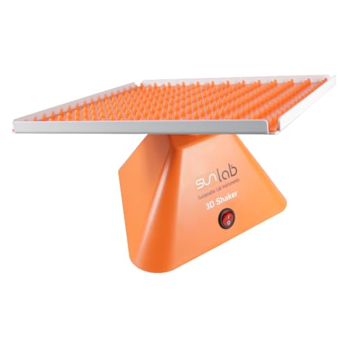 Sunlab D-8040 3D Laborschüttler mit 26cm x 26cm Gummimatte, 230 V, Orange von Sunlab