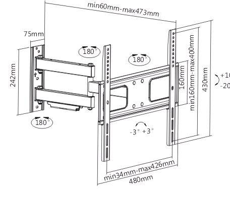WH Sunne VESA 400x400 schwenk-/neigbar max.50kg WH Sunne VESA 400x400 schwenk-/neigbar max.50kg von Sunne