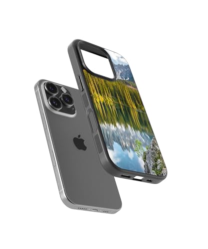 Sunny-Case 2D Case Handyhülle Alpensee Norditalien Nr.943 Italien Land Reise Urlaub Stiefel Schutz Bumper Hülle kompatibel mit iPhone 13 mit 2X Display Glas Folie 9H von Sunny-Case
