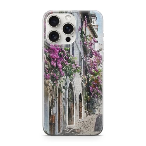 Sunny-Case Handyhülle Sizilien Dorf Flieder Blüte Nr.945 Italien Land Reise Urlaub Stiefel Schutz Bumper Hülle kompatibel mit iPhone XR Ohne Display Glas Folie 9H von Sunny-Case