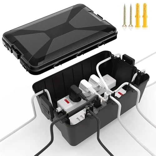SunnyOcean IP54 wasserdichte Outdoor-Elektrobox 34x22,5x14,5cm schwarz für Steckdosenleisten, Verlängerungskabel, Timer, Weihnachtsbeleuchtung, Gartenbeleuchtung - wetterfest SunnyOcean IP54 wasserdichte Outdoor-Elektrobox 34x22,5x14,5cm schwarz für Steckdosenleisten, Verlängerungskabel, Timer, Weihnachtsbeleuchtung, Gartenbeleuchtung - wetterfest von SunnyOcean