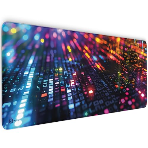 Gaming Mauspad XXL - 4 mm Premium-Dicke, Ultra-Glatte Oberfläche, Mousepad mit vernähten Rändern, rutschfest - stylisch & langlebig für Dein Gaming Setup (Datamoshing Matrix, 900 x 400 x 4 mm) von Sunnywall