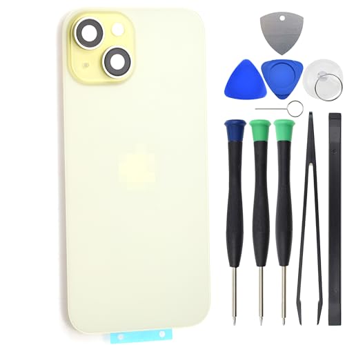 Gelbe Rückseite Glas für iPhone 15 mit rückseitiger Abdeckung Halterung und Kamera-Glaslinse und NFC Gelbe Rückseite Glas für iPhone 15 mit rückseitiger Abdeckung Halterung und Kamera-Glaslinse und NFC von Sunrise glow