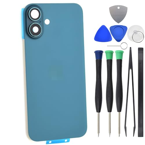 Teal Rückglas für iPhone 16 mit rückseitiger Abdeckungshalterung und Kamera-Glaslinse und NFC Teal Rückglas für iPhone 16 mit rückseitiger Abdeckungshalterung und Kamera-Glaslinse und NFC von Sunrise glow