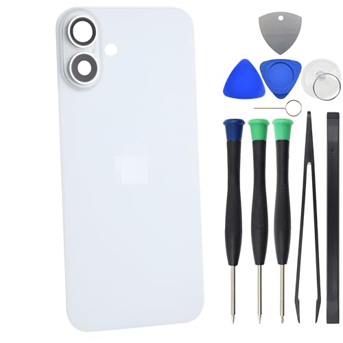 Weißes Rückglas für iPhone 16 mit rückseitiger Abdeckungshalterung und Kameraglaslinse und NFC Weißes Rückglas für iPhone 16 mit rückseitiger Abdeckungshalterung und Kameraglaslinse und NFC von Sunrise glow