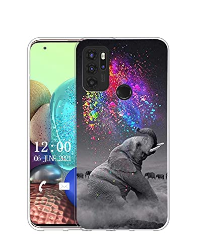 Sunrive Hülle Kompatibel mit Motorola Moto g60s Silikon, Transparent Handyhülle Schutzhülle Etui Case (Q Elefant 2)+Gratis Universal Eingabestift MEHRWEG von Sunrive