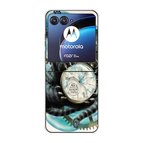 Sunrive Hülle Kompatibel mit Motorola Razr 40 Ultra/Razr Plus 2023,Transparent Handyhülle Schutzhülle Etui Karikatur Muster PC Case (Bäume, Himmel, Sterne) MEHRWEG von Sunrive