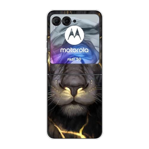 Sunrive Hülle Kompatibel mit Motorola Razr 50/Razr 2024,Transparent Handyhülle Schutzhülle Etui Karikatur Muster PC Case (Bäume, Himmel, Sterne) MEHRWEG von Sunrive