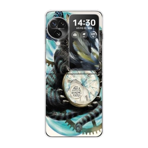 Sunrive Hülle Kompatibel mit Oppo Find N3 Flip,Transparent Handyhülle Schutzhülle Etui Karikatur Muster PC Case (Bäume, Himmel, Sterne) MEHRWEG von Sunrive