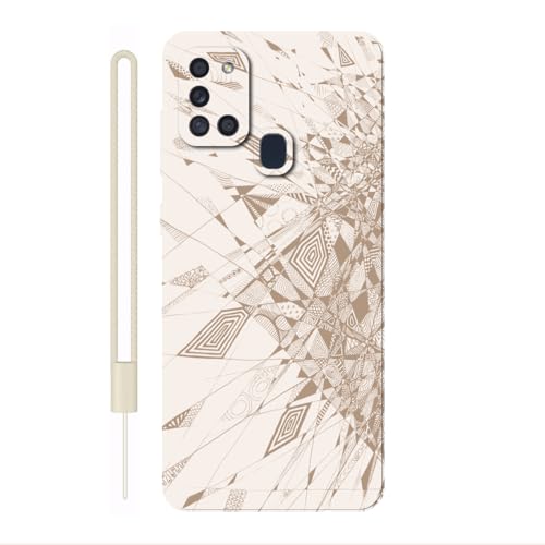 Sunrive Hülle Kompatibel mit Samsung Galaxy A21s Case,matt Handyhülle Schutzhülle Etui TPU Rückseite (weiß) +1xHandykette Handschlaufe von Sunrive