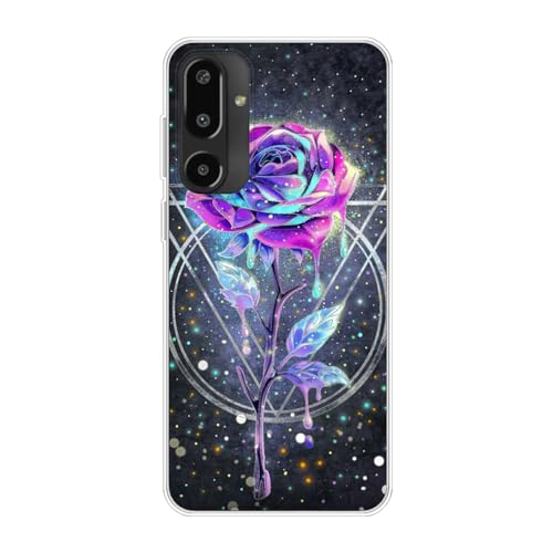 Sunrive Hülle Kompatibel mit Samsung Galaxy F16 5g/M16 5g Silikon,Transparent Handyhülle Schutzhülle Etui Karikatur Muster Weiches TPU Silikon Case (Rose, Shine) MEHRWEG von Sunrive