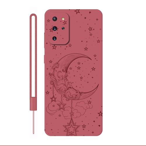 Sunrive Hülle Kompatibel mit Samsung Galaxy S20+ 4G Case,matt Handyhülle Schutzhülle Etui TPU Rückseite (rot) +1xHandykette Handschlaufe von Sunrive