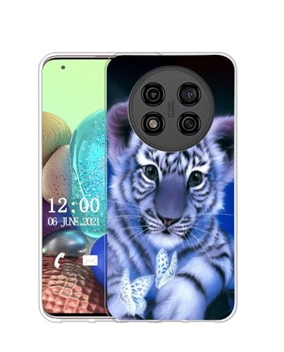 Sunrive Hülle Kompatibel mit Ulefone Note 15 Silikon,Transparent Handyhülle Schutzhülle Etui Karikatur Muster Weiches TPU Silikon Case (Q Tiger) MEHRWEG von Sunrive