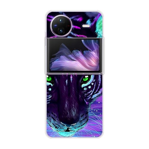Sunrive Hülle Kompatibel mit Vivo X Flip,Transparent Handyhülle Schutzhülle Etui Karikatur Muster PC Case (Bäume, Himmel, Sterne) MEHRWEG von Sunrive