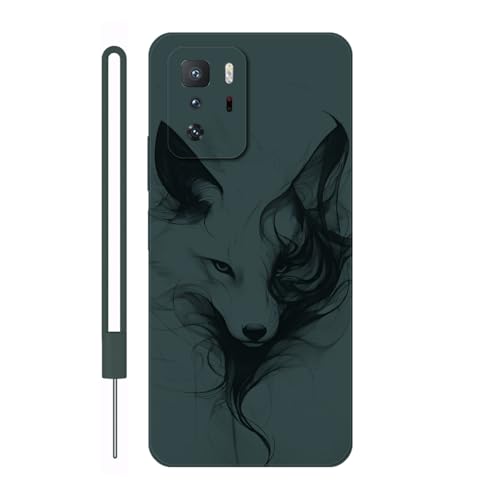 Sunrive Hülle Kompatibel mit Xiaomi Poco X3 GT Case,matt Handyhülle Schutzhülle Etui TPU Rückseite (grün) +1xHandykette Handschlaufe von Sunrive