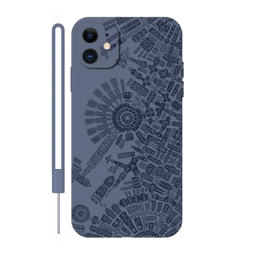 Sunrive Hülle Kompatibel mit iPhone 11 Case,matt Handyhülle Schutzhülle Etui TPU Rückseite (grau) +1xHandykette Handschlaufe von Sunrive