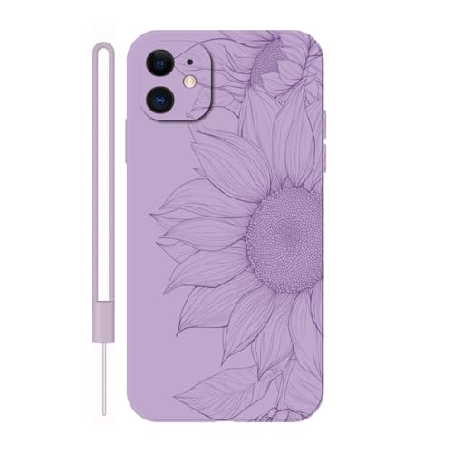 Sunrive Hülle Kompatibel mit iPhone 11 Case,matt Handyhülle Schutzhülle Etui TPU Rückseite (lila) +1xHandykette Handschlaufe von Sunrive