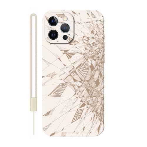 Sunrive Hülle Kompatibel mit iPhone 12 Pro Max Case,matt Handyhülle Schutzhülle Etui TPU Rückseite (weiß) +1xHandykette Handschlaufe von Sunrive