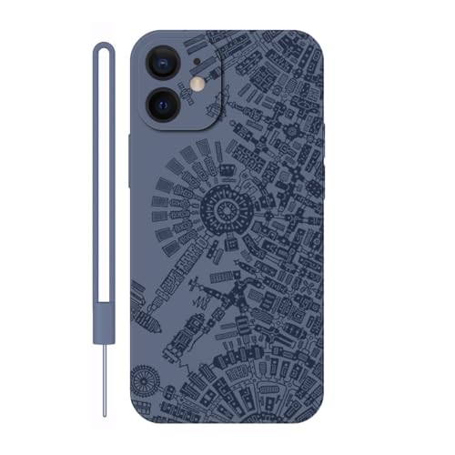Sunrive Hülle Kompatibel mit iPhone 12 mini Case,matt Handyhülle Schutzhülle Etui TPU Rückseite (grau) +1xHandykette Handschlaufe von Sunrive