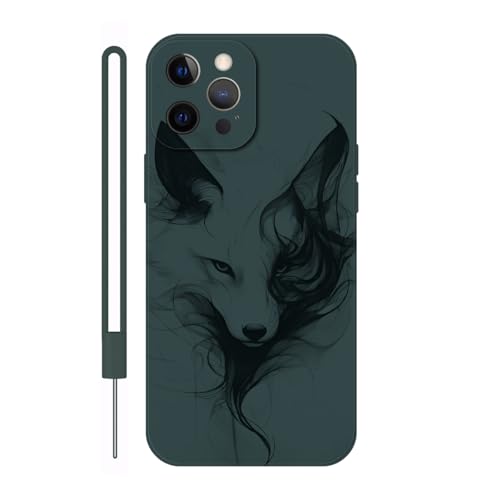 Sunrive Hülle Kompatibel mit iPhone 13 Pro Case,matt Handyhülle Schutzhülle Etui TPU Rückseite (grün) +1xHandykette Handschlaufe von Sunrive