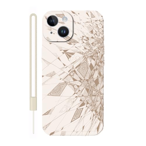 Sunrive Hülle Kompatibel mit iPhone 14 Plus Case,matt Handyhülle Schutzhülle Etui TPU Rückseite (weiß) +1xHandykette Handschlaufe von Sunrive