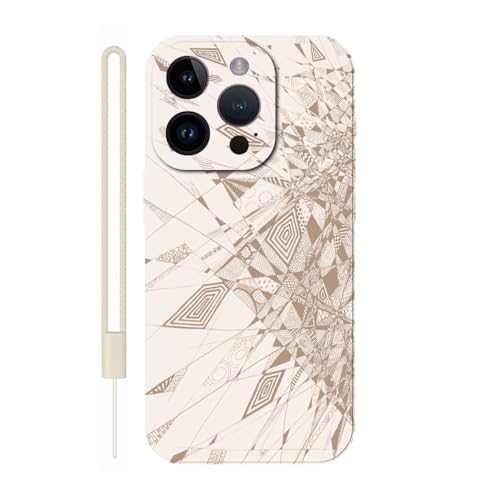 Sunrive Hülle Kompatibel mit iPhone 14 Pro Case,matt Handyhülle Schutzhülle Etui TPU Rückseite (weiß) +1xHandykette Handschlaufe von Sunrive