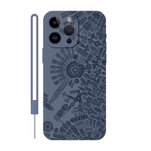 Sunrive Hülle Kompatibel mit iPhone 14 Pro Max Case,matt Handyhülle Schutzhülle Etui TPU Rückseite (grau) +1xHandykette Handschlaufe von Sunrive