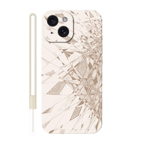 Sunrive Hülle Kompatibel mit iPhone 15 Case,matt Handyhülle Schutzhülle Etui TPU Rückseite (weiß) +1xHandykette Handschlaufe von Sunrive