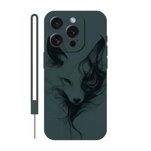 Sunrive Hülle Kompatibel mit iPhone 15 Pro Case,matt Handyhülle Schutzhülle Etui TPU Rückseite (grün) +1xHandykette Handschlaufe von Sunrive