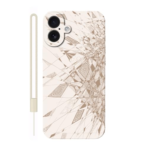 Sunrive Hülle Kompatibel mit iPhone 16 Case,matt Handyhülle Schutzhülle Etui TPU Rückseite (weiß) +1xHandykette Handschlaufe von Sunrive