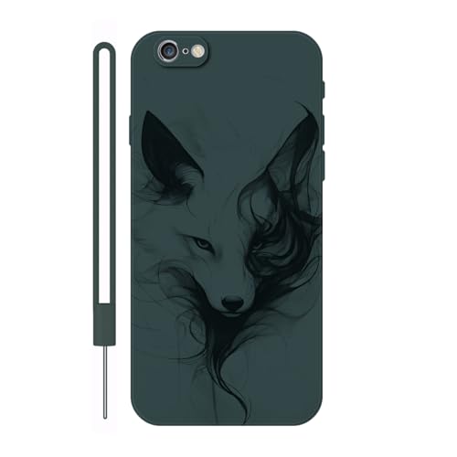 Sunrive Hülle Kompatibel mit iPhone 6 / 6S Case,matt Handyhülle Schutzhülle Etui TPU Rückseite (grün) +1xHandykette Handschlaufe von Sunrive
