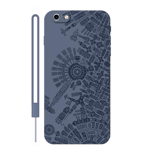 Sunrive Hülle Kompatibel mit iPhone 6 Plus/6s Plus Case,matt Handyhülle Schutzhülle Etui TPU Rückseite (grau) +1xHandykette Handschlaufe von Sunrive