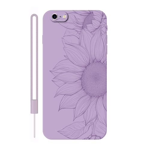 Sunrive Hülle Kompatibel mit iPhone 6 Plus/6s Plus Case,matt Handyhülle Schutzhülle Etui TPU Rückseite (lila) +1xHandykette Handschlaufe von Sunrive