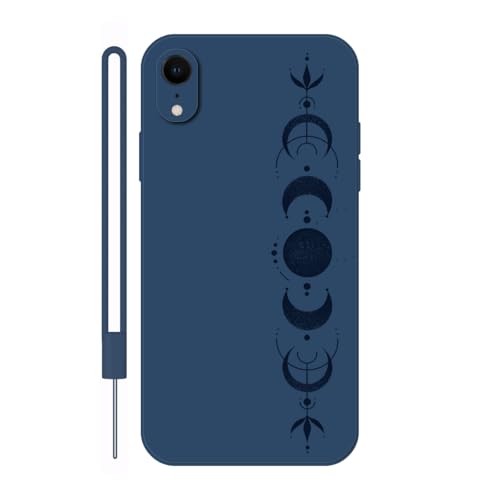 Sunrive Hülle Kompatibel mit iPhone XR Case,matt Handyhülle Schutzhülle Etui TPU Rückseite (blau) +1xHandykette Handschlaufe von Sunrive