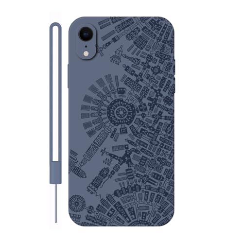 Sunrive Hülle Kompatibel mit iPhone XR Case,matt Handyhülle Schutzhülle Etui TPU Rückseite (grau) +1xHandykette Handschlaufe von Sunrive