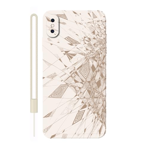 Sunrive Hülle Kompatibel mit iPhone XS Max Case,matt Handyhülle Schutzhülle Etui TPU Rückseite (weiß) +1xHandykette Handschlaufe von Sunrive
