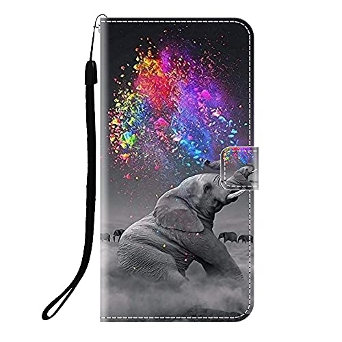 Sunrive Kompatibel mit Apple iPhone 16 Hülle,Magnetisch Schaltfläche Ledertasche Schutzhülle Etui Leder Case Handyhülle Tasche Schalen Lederhülle MEHRWEG(Q Elefant 2) von Sunrive