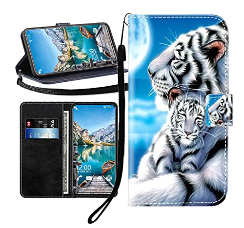 Sunrive Kompatibel mit Asus Rog Phone 9FE Hülle,Magnetisch Schaltfläche Ledertasche Schutzhülle Etui Leder Case Handyhülle Tasche Schalen Lederhülle MEHRWEG(Tiger umarmen B1) von Sunrive