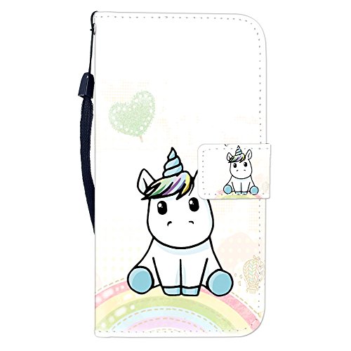 Sunrive Kompatibel mit Honor Magic6 RSR Hülle,Magnetisch Schaltfläche Ledertasche Schutzhülle Etui Leder Case Handyhülle Tasche Schalen Lederhülle MEHRWEG(W8 Einhorn 1) von Sunrive