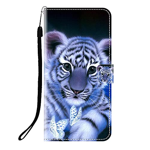 Sunrive Kompatibel mit Oppo Find X8S Hülle,Magnetisch Schaltfläche Ledertasche Schutzhülle Etui Leder Case Handyhülle Tasche Schalen Lederhülle MEHRWEG(Q Tiger) von Sunrive