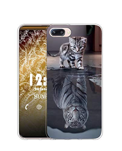 Sunrive Kompatibel mit iPhone 5/5S/SE(2016) Hülle Silikon, Transparent Handyhülle Schutzhülle Etui Case (TPU Tiger Katze)+Gratis Universal Eingabestift MEHRWEG von Sunrive
