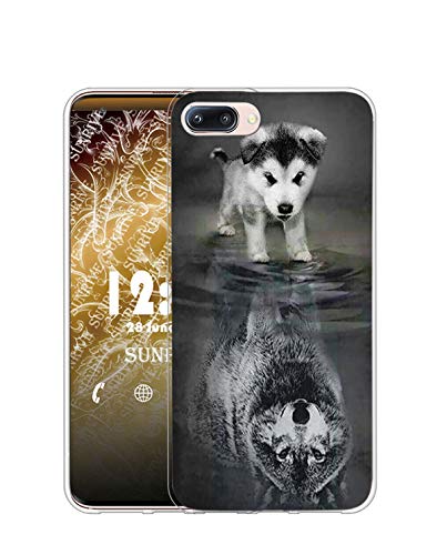 Sunrive Kompatibel mit iPhone 5/5S/SE(2016) Hülle Silikon, Transparent Handyhülle Schutzhülle Etui Case (TPU Wolf & Hund)+Gratis Universal Eingabestift MEHRWEG von Sunrive